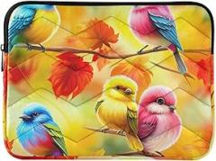 Cute Birds Orange Laptop Sleeve 14 Inch Computer Sleeve Portable Electronic Device Cover