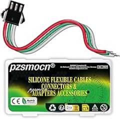 JST SM 2.5 mm Pitch 3 Pin 20AWG Flexible Silicone Cable，15 Pieces IC Male Plug Connector Adapter with 20cm Extension Wire Compatible with LED Light Strip and DIY Electronic Projects