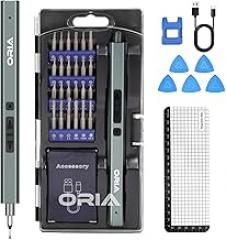 ORIA Electric Screwdriver Set, 33 in 1 Precision Screwdriver Set, Rechargeable Mini Electric Screwdriver, Portable Repair Tool Kit, LED Lights for Electronics Phone PC
