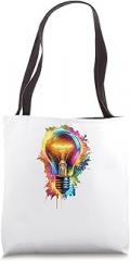 Light Bulb Electrician Gifts Splash Art Light Bulb Electrician Bulbs Electronic Tote Bag