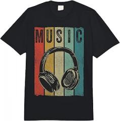 Headphones DJ Hip Hop EDM Electronic Music Apparel Electronic Music Lover DJ Gift Vintage Retro Headphones Comfort Colors Adult Heavyweight T-Shirt