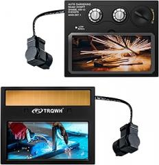 TRQWH Welding Lens - Solar Auto Darkening Welding Helmet Lens True Color Technology with 2 Arc Sensor Ajustable Shade Range 4/9-13 Automatic LCD Lens Dimming Shade Filter 4.33x3.54in Auto Welding Lens