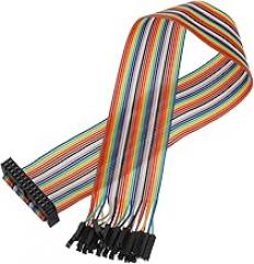 MECCANIXITY 1 Pcs IDC Rainbow Wire Flat Ribbon Cable FC-Female to 26P 11.8 Inch Length 2.54mm Pitch Breadboard Jumper Wires for Electronic Projects