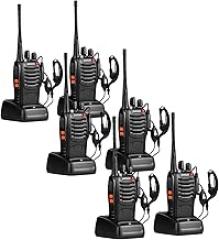 pxton Two Way Radios Long Range Walkie Talkies for Adults with Headphones,16 Channel Handheld 2 Way Radio Rechargeable with Flashlight Li-ion Battery and Charger（6 Pack）