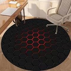 Drum Rug Round Office Chair Mat Office Floor Mat, Office Chair Floor Protection Mat, Non-Slip, Floor Protection Mat Suitable for Home Office, Gaming Chair Mat-E||110CM