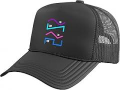SteMi Techno Apparel Techno SIN Saw TRI SQR Electronic Music Rave Festival Raver Trucker Hat with Adjustable Mesh Back