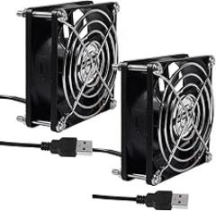 UMLIFE 2PACK DC 80mm USB Fan 5V 8025 Dual Ball Bearing Brushless Cooling 80mmx25mm for Flat Panel Xbox DVR Playstation Router TV Receiver Computer Cabinet Cooler