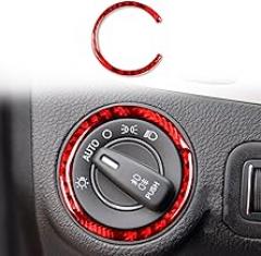 Compatible with Dodge Journey 2011 2012 2013 2014 2015 2016 2017 Car Red Carbon Fiber Accessories Headlight Switch Button Protective Cover Sticker