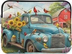 Laptop Cases 13, 13.3, 14 Inch Vintage Truck Green Shockproof Protective Notebook Case Portable Electronic Device Cover