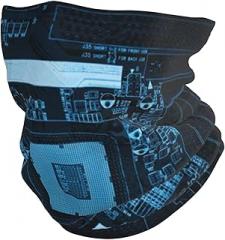 HETOCO Electronic Map Balaclava Headwea Protection Neck Scarf Headband for Women Men