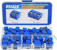 BOJACK Blue 5MM 2-Pin & 3-Pin Pitch PCB Mount Screw Terminal Block Connector for Arduino and Home Electronics Projects (Pack of 70)