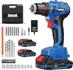 Cordless Drill Set,18V Brushless Power impach driver with Battery and Charger, 3/8