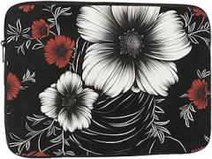 Laptop Sleeve Case for Men Women Shockproof Travel Office School Black Floral Print, black, 13 inch