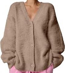 Sweaters for Women V Neck Loose Casual Knit Button Down Sweater Coat Fall Outfits for Women