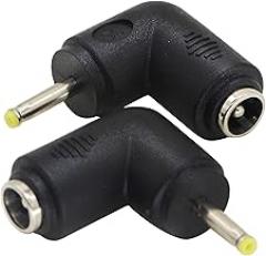 zdyCGTime DC2.5x0.7mm Male 90 Degree Angle to DC5.5x2.1mm Female Adapter5 Volt DC Barrel Power Jack Charging Cable Connector for Tablet, Electronic Dog, Access Control Attendance (DC 2.5x0.7mm)(2pack)