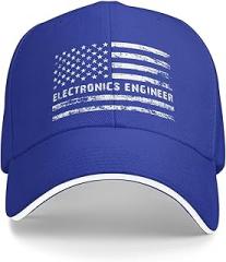 ZKLCRYTR Electronics Engineer American Flag Baseball Cap Sandwich Brim Hats for Men Women Adjustable Caps
