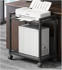 Printer Stand Multilayer Movable Printer Stand with Storage Rolling Floor-Standing Deskside PC Host Stand Adjustable Storage Shelf Rack On Wheels for Office Supplies Fax Scanner Printer Shelves