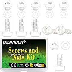 300 Pieces/100 Sets M3*15 mm Plastic White Nylon Cross Round Head Screw Hexagonal Nut Combination Kit, with Insulating Washers, Standard Size, for DIY and Electronic Assembly.