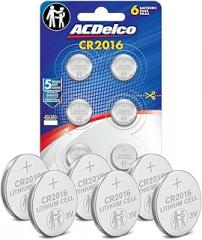 Powermax ACDelco 6-Count CR2016 Batteries, Lithium 3V Coin Cell Button Battery Pack for Watch and Small Electronics, 5 Year Shelf Life