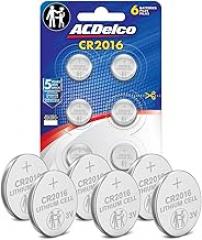 Powermax ACDelco 6-Count CR2016 Batteries, Lithium 3V Coin Cell Button Battery Pack for Watch and Small Electronics, 5 Year Shelf Life