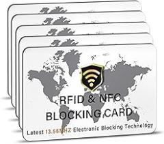 SaiTech IT 5 Pack RFID Blocking Card NFC Contactless Debit/Credit Card ATM Passport Protector ideal for Men & women slim with World map design perfectly fit in wallet (White)