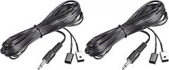 uxcell IR Infrared Emitter Extension Cable 9.8ft Long 45 Degree Emission Angle 3.5mm Jack 2 Black Head 2pcs