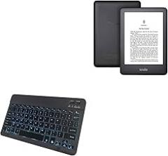 BoxWave Keyboard Compatible with Amazon Kindle (10th Gen 2019) - SlimKeys Bluetooth Keyboard - with Backlight, Portable Slim LED 7 Colors - Jet Black