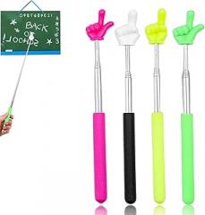 4Pcs Telescopic Teachers Pointer, Mini Pointer Finger Stick for Classroom, Retractable Hand Pointer for School Presentations(4 Colors)