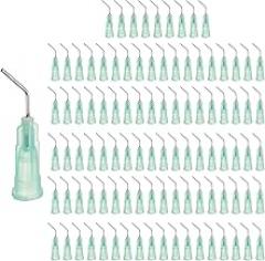 uxcell 200 Pcs Pre Bent Dispensing Needle Tips, 21 Gauge Stainless Steel 45 Degrees Bent Dispensing Tips 0.5