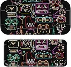 Neon Home Electronics Icon Funny Print Skin Cover For Switch Console and Switch Lite Slim Protector Sticker