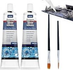 2-Pack 100ml Electronic Silicone Adhesive Sealant, Transparent Insulating Sealant,Strong Fluidity Dry in 15 min Waterproof for Circuit Boards, LED Lamps, Appliance Control Boards,100 ml