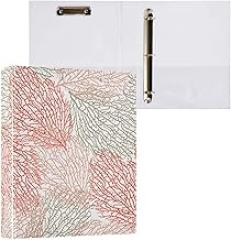 Hand Draw Red Coral Binder 1.5 Inch Binder with Clipboard&Pockets, Hardcover Binders 3 Ring, Heavy Duty Large File Folder for Home Office School Supplies - Holds 200 Sheets