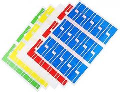 TEHAUX 50 Sheets Self Adhesive Cord Labels Color Coded Cable Tags for Electronics Organize Wires Office Car Easy to Write Each