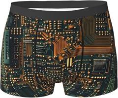 WZYCWB Circuits on electronic boards Printed Men's Boxer Briefs - Elastic, Comfortable and Not Tight