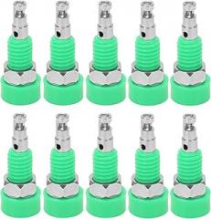 Hyuduo Banana Jack Banana Socket 10pcs Mini Binding Post 2mm Banana Female Jack Socket Electronic Instrument Connector Adapter Panel Green Banana Tools (Green)