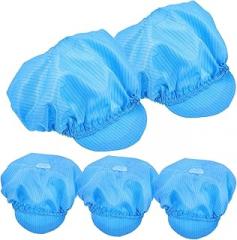 BESPORTBLE 5pcs Static Working Caps Breathable Dustproof Cleanroom Hats for Electronics Factory Food Workshop with Lightweight Polyester Mesh Material