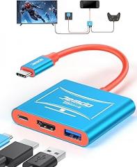 Switch 2 Dock for TV (V21.2.0), 4K@60Hz HDR Output, HDMI 2.0 USB-C Adapter with 18Gbps, Portable PD 100W Fast Charging & USB 3.0 Dock, Compatible with Nintendo Switch 2 / OLED / 2017
