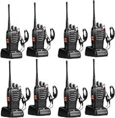 pxton Two Way Radios Long Range for Adults with Headphones, Walkie Talkies 16 Channel Handheld 2 Way Radio Rechargeable with Flashlight Li-ion Battery and Charger(8 Pack)