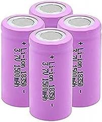 JcaKes Aa Lithium Batteries18350 1500mAh 3.7V Lithium Battery, Rechargeable 10A for Headlight LED Light Camera Remote Control Electronic Door Locks,4 Pcs