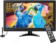 Prechen 15.6 Inch 1080P Portable TV F HD Flat Screen Small TV with ATSC Tuner Antenna,Remote/HDMI/USB/AV/VGA Input, Suitable for Kitchen Bedroom RV Camper