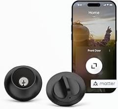 Level Lock (Matter) Smart Lock - World's Smallest, Most Beautifully Designed Matter-Over-Thread Deadbolt - Level App for iOS & Android | Works with Apple Home (Matte Black)