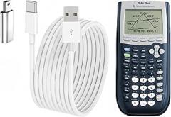 Replacement Lost USB Power Charger Data Cable For Texas Instruments Calculator TI-84 Plus CE Charger, TI84 Plus CE TI 89 Titanium Graphing Calculator Charging Cord, TI Nspire CX II Charger 5FT (White)