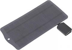 Solar Power Charger, 2.5W 5V USB Solar Panel Charger for 3.7V to 5V Electronic Device, Monocrystalline Silicon Portable Solar Charger for Travel Outdoor (Black)