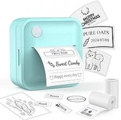 Label Maker Machine with Tape - Inkless Mini Bluetooth Label Printer with Multiple Templates, Wide Waterproof Labels, Portable Thermal Sticker Labeler for School Home Office Kitchen Organization