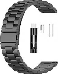FitTurn Bands Compatible with Wahoo ELEMNT Rival Metal Stainless Steel Watch Band Replacement Classic Durable Solid Link Accessory Buckle Metal Strap Wrist Band for Wahoo ELEMNT Rival Running/Multisport GPS Smartwatch