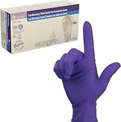 Dynarex True Advantage Nitrile Exam Gloves, Chemo Approved, Powder-Free & Latex-Free, Comfortable Fit with Best Protection, Purple, 1 Box of 100 Gloves (X-Large)