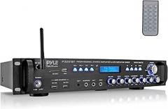 Pyle Multi Channel Bluetooth Preamplifier Receiver - 3000 Watt Audio Home Speaker Sound Stereo w/Radio, USB, Headphone, AUX, RCA, Dual Microphone w/Echo, LED, Wireless Streaming - P3201BT