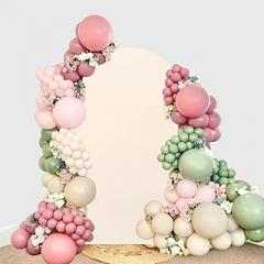 Beige Arch Backdrop Covers 6.6FT Wedding Arch Covers Spandex Backdrop Arch for Baby Shower Wedding Ceremony Banquet Decoration