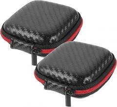 Generic 2 Pcs Electronic Organizer Bag Earphone Storage Case Portable Earbud Carrying Box Data Cable Pouch with Zipper for Travel Electronics