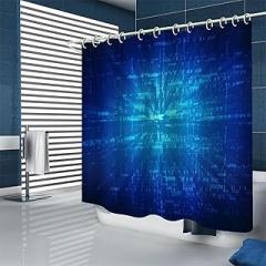 Electronic Code Blue Shower Curtain -36